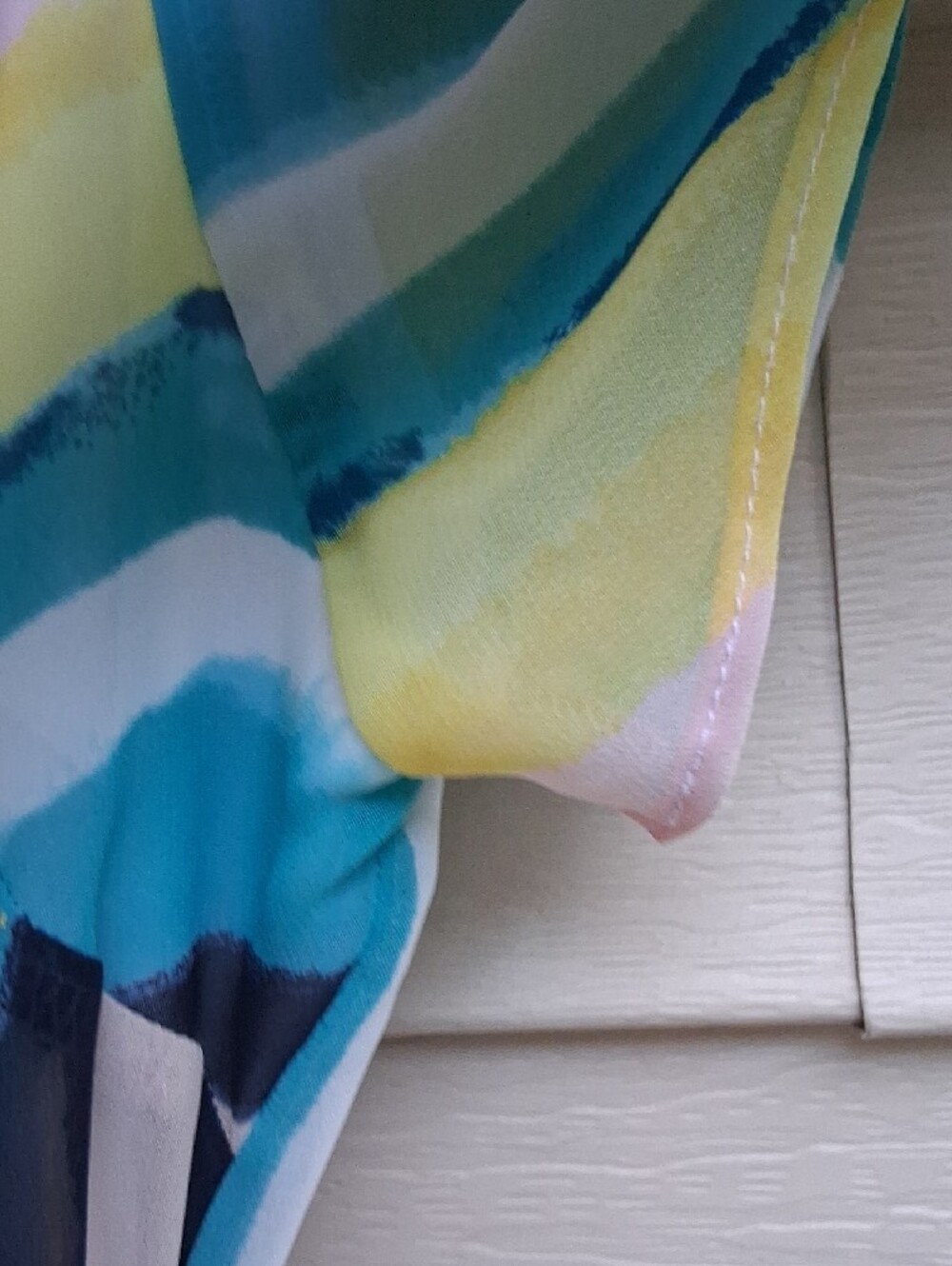 Lane Bryant Multicolor Pastel Striped‎ Wrap Midi Dress - Picture 7 of 15
